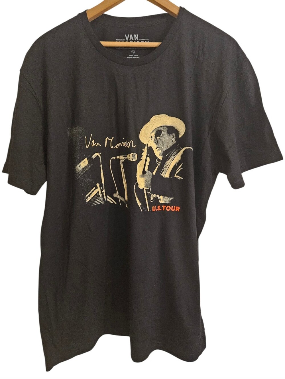 Van Morrison North American 2024 Tour T-shirt Cotton Band Tee Sz L Unisex New